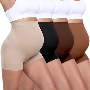 الملابس الداخلية الأمومة غير الملحومة على دعم البطن boyshorts ، سراويل داخلية للنساء للنساء 4 عبوات