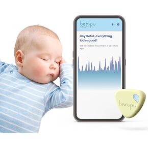 Bellybutton Smart Breathing Baby Monitor for Safer Sleep with Gentle Vibration, App Notifications, Easy to Clip, Portable, Medical-Grade Materials & Non-Bulky Design