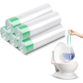 100 Pcs Disposable Potty Liners for Toddlers, Potty Chair Liners with Drawstring, Potty Training Liners Disposable for Kids Toddler Adults Pet Outdoors(17.3 x9.5 inch/ 44 x 24 cm)