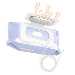 Wipe Warmer, Quickly Heat Top 4-5 Wipes, USB Powered, ABS Material for Diaper Changing in Cold Weather, Blue (White)