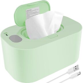 Baby Wipe Warmer Thermostat Baby Wipe Heater Even Heating Wet Wipes Warmer Portable Baby Wipes Dispenser Warmer Prevent Dry USB Baby Wipe Warmer Reusable for Car Home Baby Nursery 20×12×10cm
