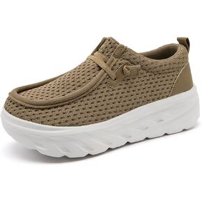 Womens Shoes Slip On Walking Sneaker Loafers for Women Boat Shoes Thick Sole Casual Tennis Sports Shoes Height Increase Sneakers
