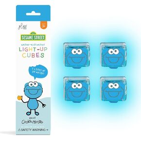 Glo Pals x Sesame Street Water-Activated Light-Up Cubes for Sensory Play (Elmo - Cubes Only)