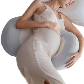 Maternity Pillow for Pregnant Women - Pregnancy Pillow for Comfort & Support, Perfect for Side Sleeping, Back Pain Relief, Soft Maternity Pillows for Women