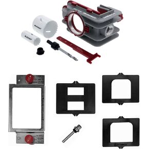 Milescraft 7301 Door Kit – Install Door Locks, Knobs, and Hinges. Self-Clamping Lock Jig with Bi-Metal Hole Saws. Rout Common Hinge Mortises on Standard Doors. Cutting Tools Included