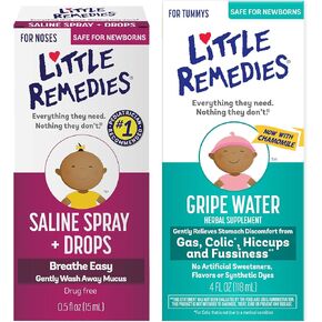 Little Remedies Infant Gas and Nose Solutions (1-0.5 oz Saline Spray and Drops, 1-4 oz Fast Acting Gripe Water)