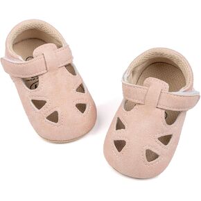 HsdsBebe Sandals for Baby Boys Girls Closed-Toe Pu Leather Anti-slip Soft Sole Infant Beach Sandals Summer Crib Shoes