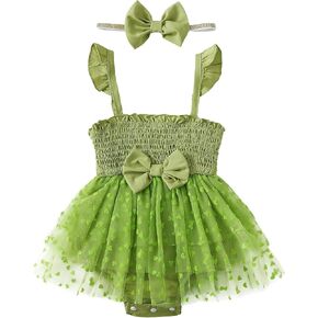 Saeaby Newborn Baby Girl Clothes Outfits Tulle Dress Ruffle Sleeveless Girls Romper Summer Clothing Infant Bodysuit