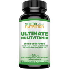 Halal Multivitamins for Women, Men & Adults, 30 Servings | Iron, Vitamin A, B6, B12, Biotin, Niacin, C, D3, E, Zinc, Calcium, Folic Acid, CoQ10 | Halal Vitamins