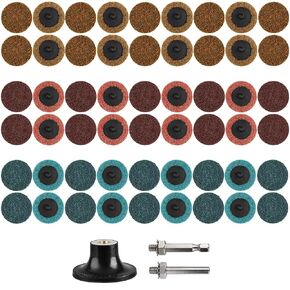 57Pcs 2 Inch Quick Change Sanding Discs Nylon Surface Conditioning Discs with 1/4" Roll Lock Holder for Die Grinder - Ideal for Surface Prep Grinding Polishing Deburring Rust & Paint Removal
