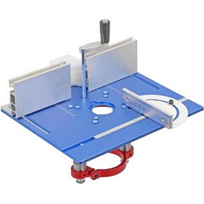 Aluminium Router Table Insert Plate And Router Lift for 65mm Diameter Universal Trimming Machine,with Miter Gauge Guide Aluminium Profile Fence Sliding Brackets