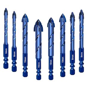 8 PCS Masonry Drill Set ، 2025 تم ترقية بتات الخرسانة البت 6-14 ملم.