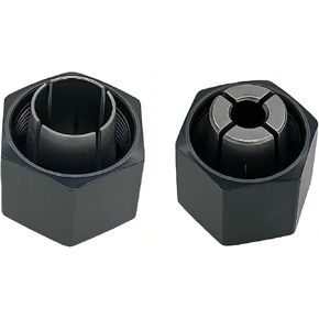 1/4" and 1/2" Router Collet Kit replace For Dewalt 326286-04 326286-03 Bosch 2610906283 2610906284 Hitachi 323-293 323-421 Big Horn 19691 19693 & RC050DW RC025DW (2 Pck)