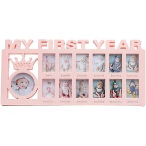 My First Year Baby Keepsake Frame Baby's First Year Frame for Photo Memories, 12 Months Picture Frames, My First Year Picture Frame First Mothers Day Gift for Mom Parents