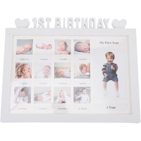 Kisangel Babys First Year Frame 12 Month Picture Frame 1st Birthday Photo Frame Picture Frame Milestone Photos Frame My First Year Picture Frame Memories Keepsake Photo Frame Pink