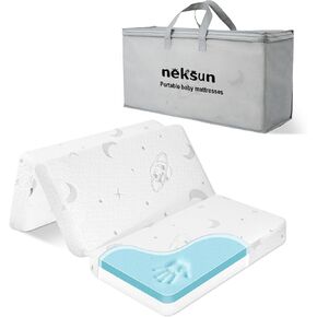 Pack and Play Mattress Pad, Dual Sided Baby Mattress for Pack N Play, 38x26 Portable Memory Foam Travel Foldable Crib Mattresses with Breathable Jacquard Cover