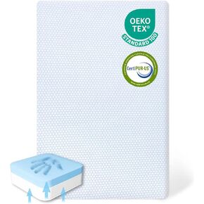 Pack and Play Mattress Trifold, 38"x26" Dual Sided Soft & Firm Memory Foam Pack N Play Mattresses for Baby and Toddler, Portable Travel Mattress for Pack N Play with Removable Cover