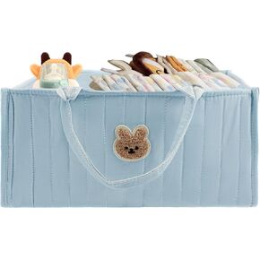 Baby Diaper Caddy Organizer Large Capacity Baby Diaper Caddy Basket Portable Baby Shower Basket with Handles Multifunctional Baby Diaper Organizer with Removable Divider for Home