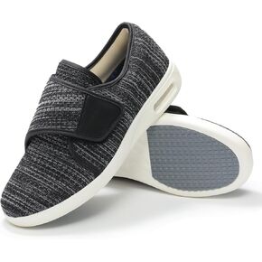 QHBPMGAD Diabetic Shoes for Women, Women's Wide Width Elderly Shoes, Adjustable Hook and Loop Closure Anti-Slip Breathable Lightweight, Swollen Feet Walking Edema Sneakers