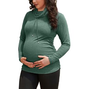 GINKANA Maternity Womens Tops Long Sleeve Casual Clothes Cute Drawstring Sweatshirts Pullover Top