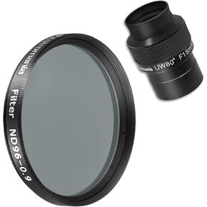 Astromania 2" Ultra-Wide 80 Degree Eyepiece - - Bundle with - 2" Moon Telescope Eyepiece Filter ND96-0.9
