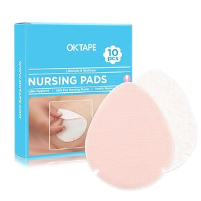 OK TAPE Hydrogel Nursing Pads, 10 Pcs, Cooling Pain Relief for Sore Nipples, Postpartum Gel Pads, Safe for Breastfeeding