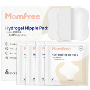 Cooling Nipple Pads for Breastfeeding: Hydrogel Gel Pad Instant Cooling Relief | Promotes Healing Irritated Nipples - 4Packs