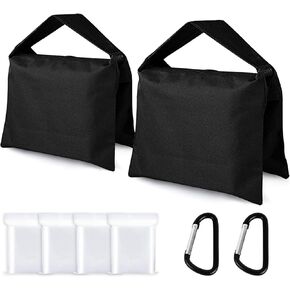 ABCCANOPY Photography Sandbag for Video Stand, Heavy Duty Weight Bags for Light Tripod, Camping Chair, 8 Packs (Black)