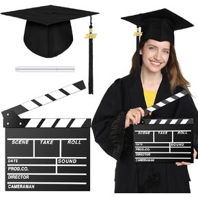3 Pcs Graduation Gifts for Film Student Graduation Cap with 2025 Tassel Movie Clapboard with Whiteboard Marker Pen for Film Director Gift Filmmakers Movie Lover Gift