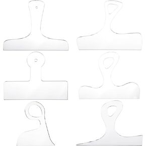 6 Pcs Charcuterie Board Template Acrylic Router Template Cutting Board Template for Woodworking Thick Handle Template with 3 Pens Angled Curvy Stencils Guide Tools for Kitchen