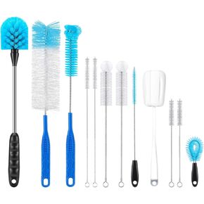 Set of Long Handled Stainless Steel Cleaning Brushes Designed for Cleaning Sports Bottles, Baby Bottles, Milk Bottles, Mugs, Coffee Cups, Glassware, flasks (5 Pack)