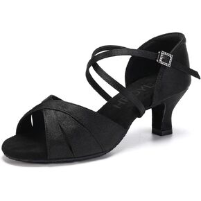 HROYL Women Latin Dance Shoes Professional Practice Performance Ballroom Salsa Dancing Shoes