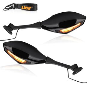 LKV Motorcycle Mirrors with Turn Signal LED Adjustment Replacement for Honda CBR250R CBR300R CBR500R CBR600RR CBR600F CBR600F4 CBR600F4i CBR1000RR