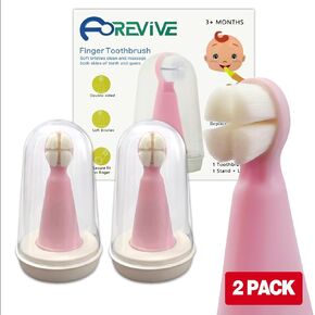 Finger Tooth Brushing Baby, Baby Silicone Toothbrush, Newborns Toddler Toothbrush, Soft Infant Oral Cleaner with Travel Storage Case, 2 Pcs