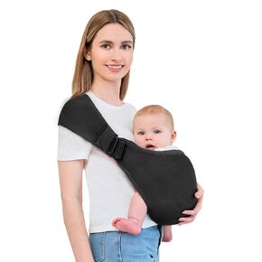 Baby Sling Carrier,Baby Carrier Newborn to Toddler,Toddler Carrier,Portable Lightweight & Spreadable Shoulder Straps (Dark Grey)