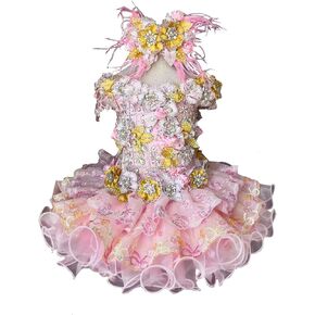 Jenniferwu G508 Infant Toddler Baby Newborn Little Girl's Pageant Party Birthday Dress Pink