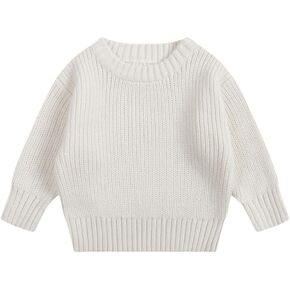 Baby Pullover Sweater Girl Boy Unisex Knit Blouse Sweatshirt Solid Long Sleeve Top Clothes
