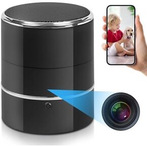 SOPKVL Bluetooth Speaker Camera - HD 1080P Wireless Camera - WiFi Camera with 240° Ultra Wide Angle Lens - Supports WiFi Bluetooth connectivity.