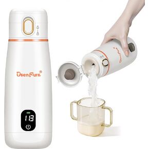 Portable Bottle Warmer for Travel, 12oz Capacity Lightweight Bottle Warmer On The Go, Fast Heating Breast Milk Warmer for Baby, Precise Temp Control Bottle Warmer for Breastmilk & Formula