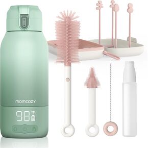 Momcozy Portable Milk Warmer for Travel & Bottle Brush