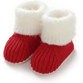 DovFanny Baby Booties Newborn Baby First Shoes Cozy Warm Knit Booties Slippers for Infant Boy Girl