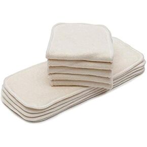 KaWaii Baby Premium Label Cloth Diaper Inserts, 4-Layer (No Microfiber or Fleece Inside), Washable, Reusable Soaker Pads, for Newborn Cloth Diaper 6-22 lbs - Pack of 10