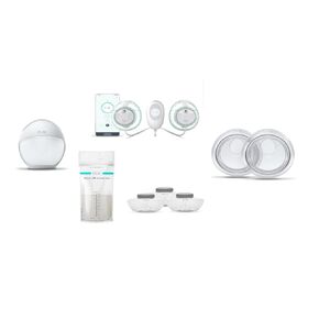 Elvie Stride Hospital-Grade Wearable Pump, Elvie Curve Manual Pump, Milk Collection Shells, Storage Bags & Bottles Bundle | Breastfeeding Essentials Set for New Moms | Hands-Free & Portable