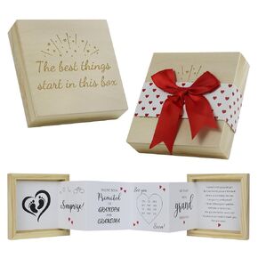 Grandparents Baby Announcement Gifts - Pregnancy Announcement for Grandparents - Pregnancy Reveal Grandparents Ideas, New Baby Announcement Surprise, Sonogram Picture Wooden Keepsake Box