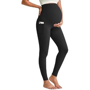 G4Free BareFeel Maternity Leggings with Pockets Over The Belly Stretchy Workout Yoga Pregnancy Pants Lounge