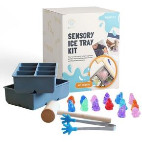 Sensory Play for Kids!Incl. Ice Tray, Wooden Hammer,Toys & Tongs.Fine Motor Skills, Hand-Eye Coordination,Hammering & Pounding, Toy for 2 3 4 5 year old,Cause&Effect.Toddler Toy,Toddler games,Toy Gift
