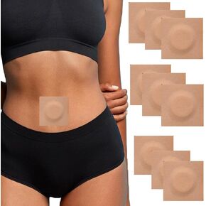 50pcs يمكن التخلص من زيت زيت الخروع الزر البطن (الزيت غير شمل) ، واللصق ذاتيا للغاية الامتصاص زيت الخروع التفاف القطن العضوي سهلة الاستخدام ، لون البشرة