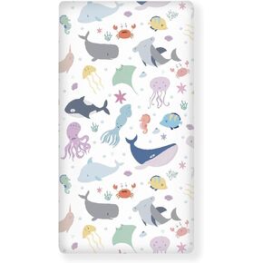 Dino Dinosaurs ورقة سرير للأولاد فتيات لطيف ديناصور طباعة ورقة طفل للطفل للسرقة القياسية والطفل الحضانة ملونة السرير صفائح 28 "x52" in Kuwait