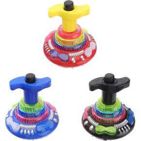 Toyvian 9Pcs Light Up Spinning Tops Flashing Music Gyro LED Shining Toys Colorful Flash Light Spinning Tops Party Supplies for Kids