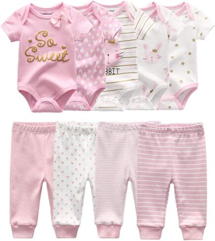 Kiddiezoom Unisex Newborn Baby Short-Sleeve Bodysuit Baby Layette Essentials Giftset Clothing Set in Saudi Arabia